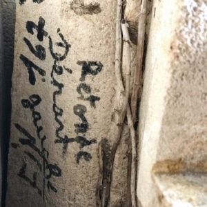 An inscription on a stone.